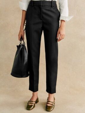 Sezane Gustavo Women's Black Tailored Ankle Pants s 34